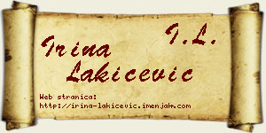 Irina Lakićević vizit kartica
